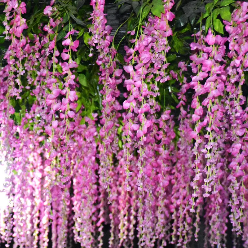 

12 pieces Artificial wedding decoration fake flower wisteria flower purple white branch design DIY flower for wedding arch party