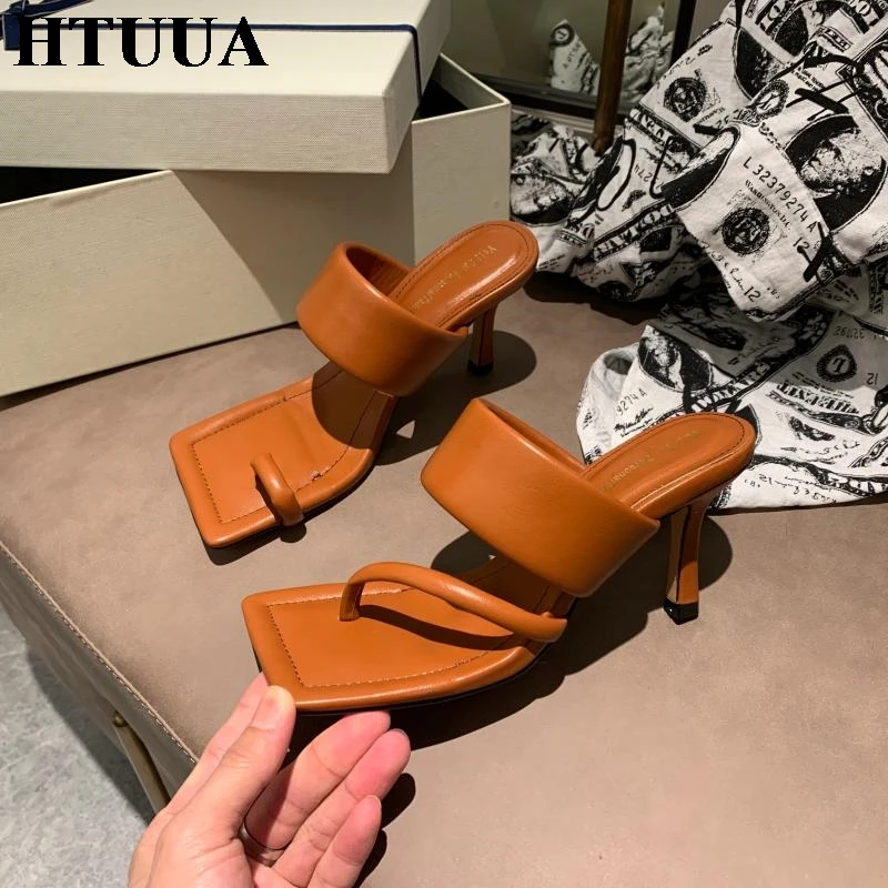 HTUUA/Новинка 2020 года Летние женские шлепанцы Модные прозрачные без задника на