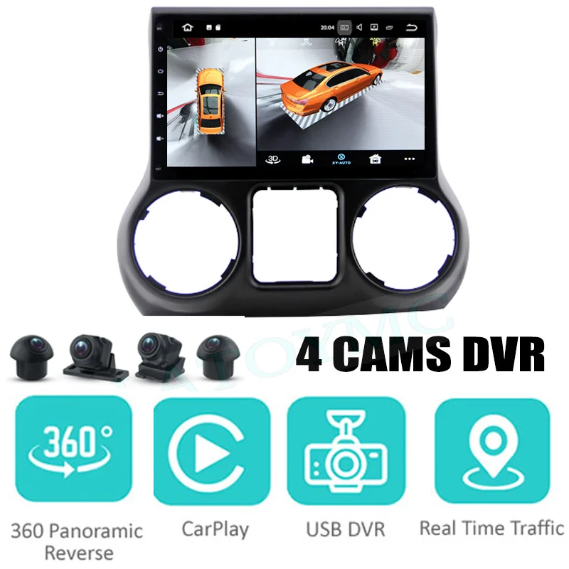 

Автомобильная аудиосистема навигация GPS стерео Carplay DVR 360 Birdview вокруг 4G Android система для Jeep Wranglerf JK JKU 3 J8 2006 ~ 2018