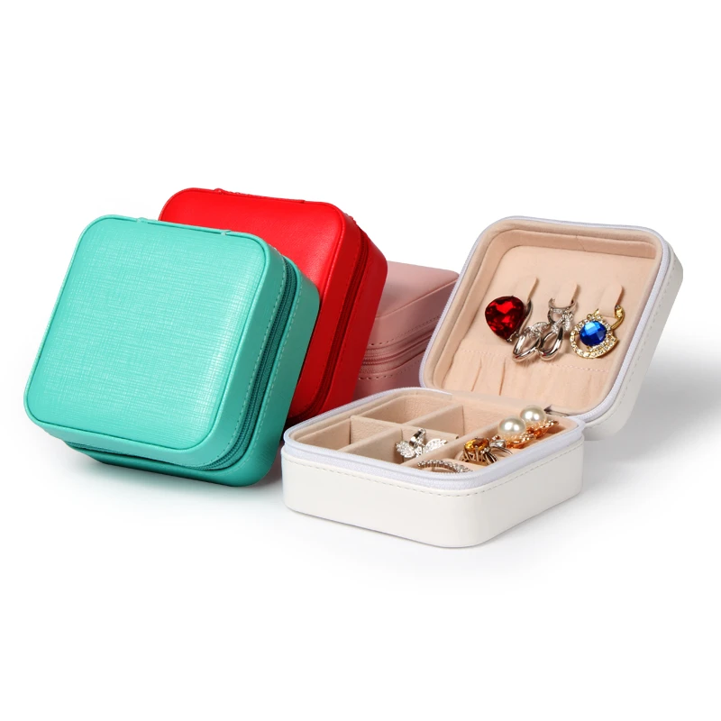 

Шкатулка для хранения ювелирных изделий из искусственной кожи на молнии