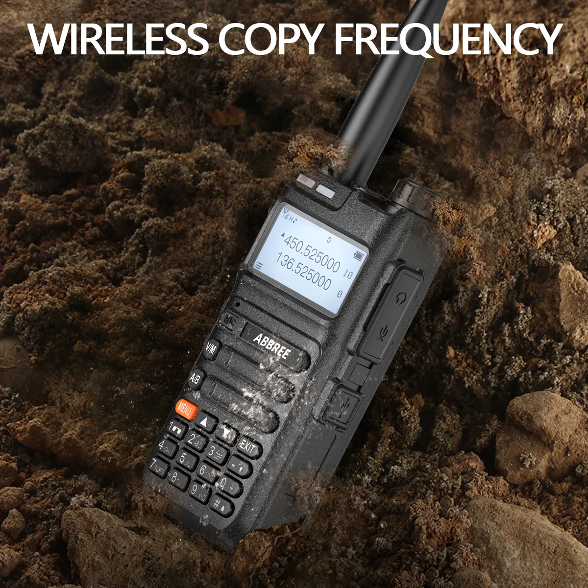 ABBREE AR-F5 Беспроводной Копировать частоты иди и болтай Walkie Talkie “иди 136-520 МГц полный