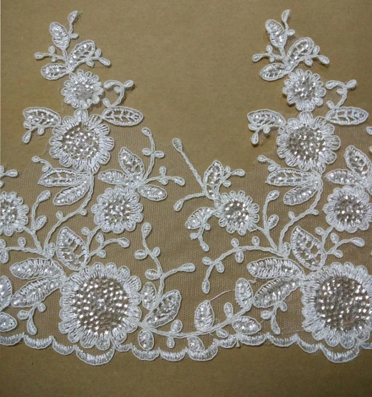 

1yard New Wedding Gauze Tiara Is Acted The Role of Lace Lace Fabric Sweet Handiwork Is Acted The Role of Rice White Sequin