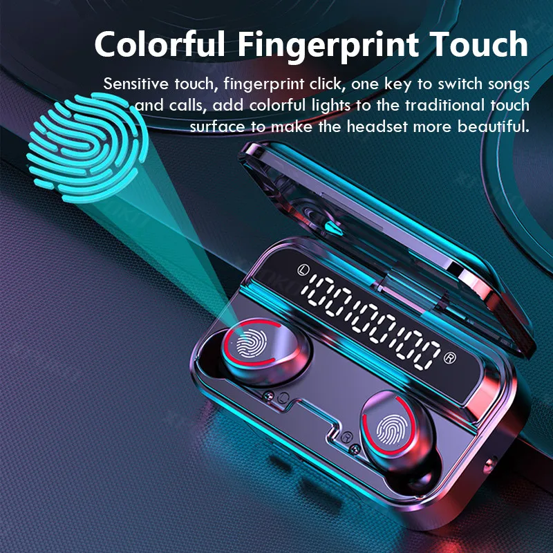 

ANUPATH F9-14 Bluetooth 5.1 Wireless Headphones with Mics Sport Waterproof TWS Bluetooth Earphones Control Music Mini