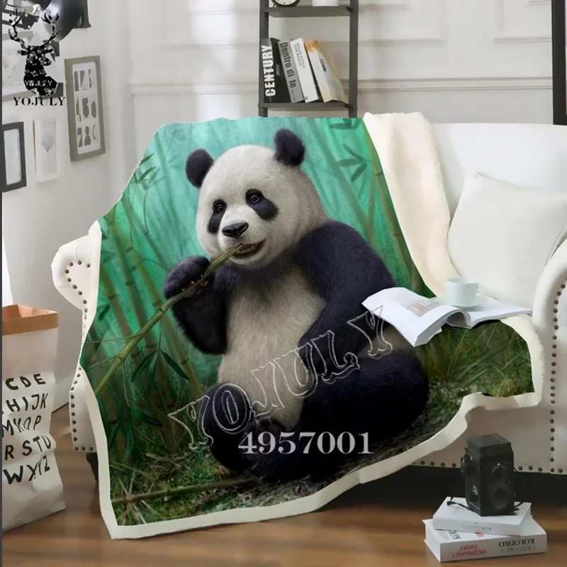 

3D Print Cute Panda Harajuku Fashion Casual Thin Quilt Child Bed Blanket Bedspread Chair Bedding Home Plush Soft Quilt B94
