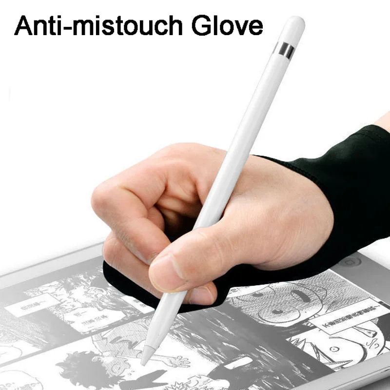 

Anti-Fouling Anti-mistouch Artist Glove For Drawing,Black 2 Finger Painting Digital Tablet Writing Glove For Students Arts Lover