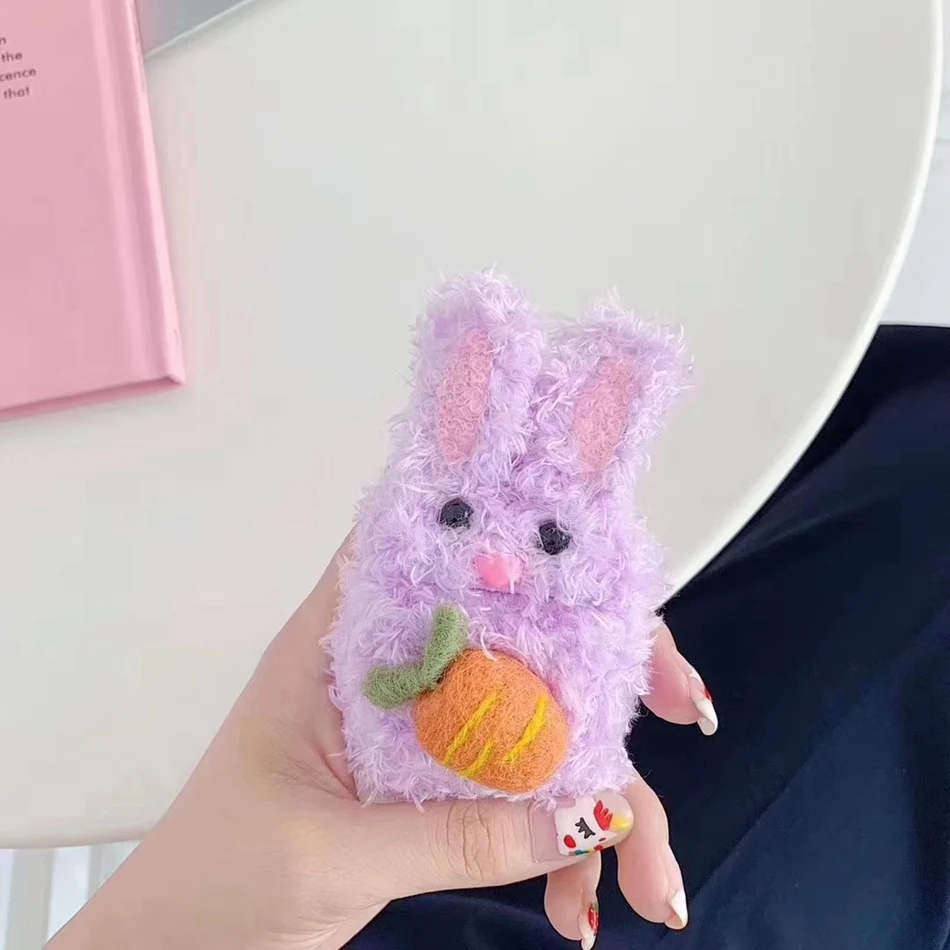 782M 3D Cute Earphone Case for Airpods Case Cartoon Knitted plush Cover for Apple Airpods 2 Case Bear Teddy Dog Rabbit Earpods Case - Цвет: 782M