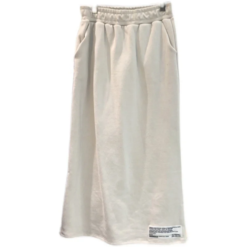 

Spring Casual All Match White Skirt 2021 New Age-reducing Solid Female Jupe Comfortable Elastic Waist Design Mujer Faldas