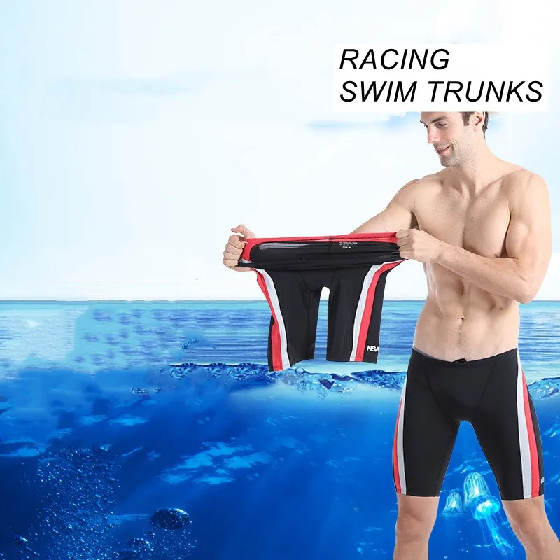 Boys Water Sport Professional Swim Trunks Men Quick-Drying Training Racing Swimwear Shorts Competition Boxer Swim Briefs Jammer