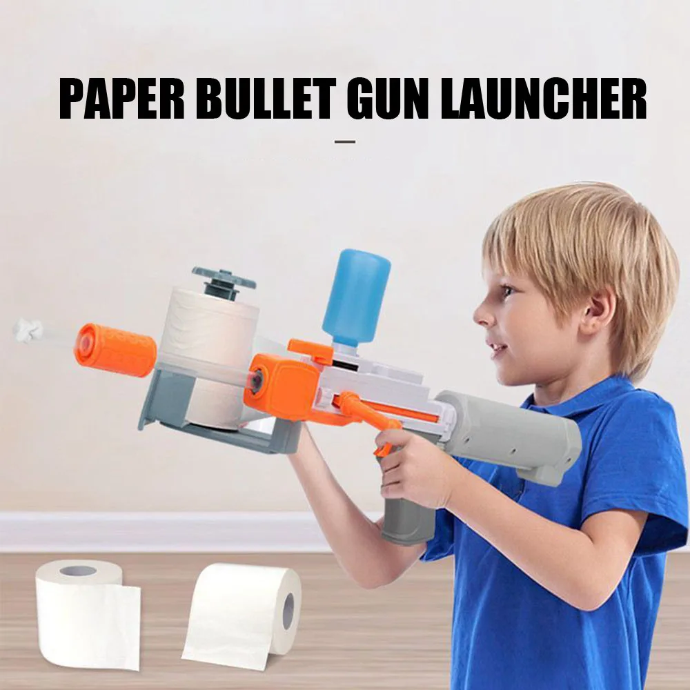 

2021 New Children Toilet Roll Paper Launcher Water Paper Toilet Paper Launcher Toy Guns Creative Funny For Kids Boy