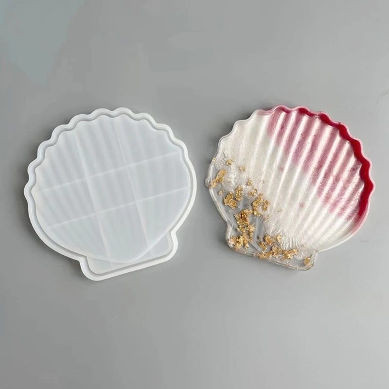 

F3MD Shell Conch Tray Epoxy Resin Mold DIY Crafts Serving Board Plate Silicone Mould