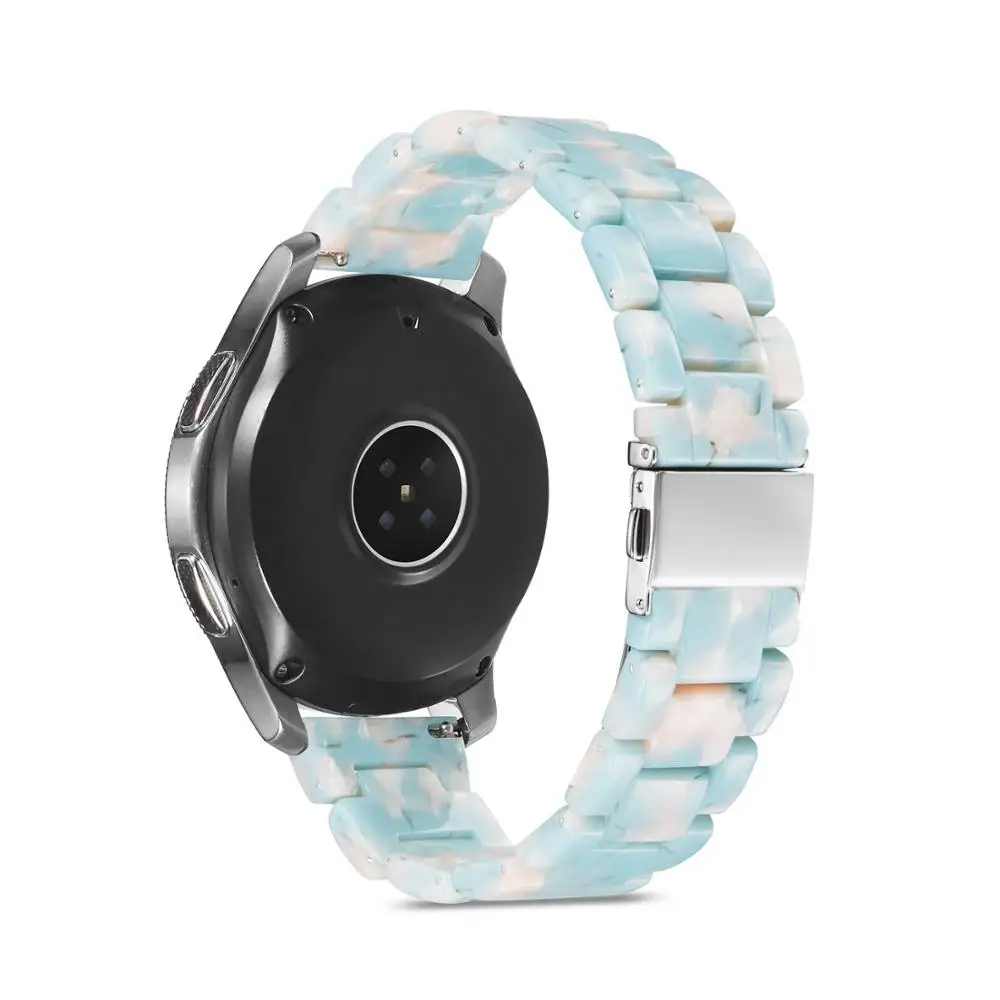 light blue 20 мм 22 мм ремешок для часов из смолы для samsung galaxy gear s3 ремешок из нержавеющей стали Пряжка galaxy 46 мм huawei gt ремешок для часов - Цвет ремешка: light blue