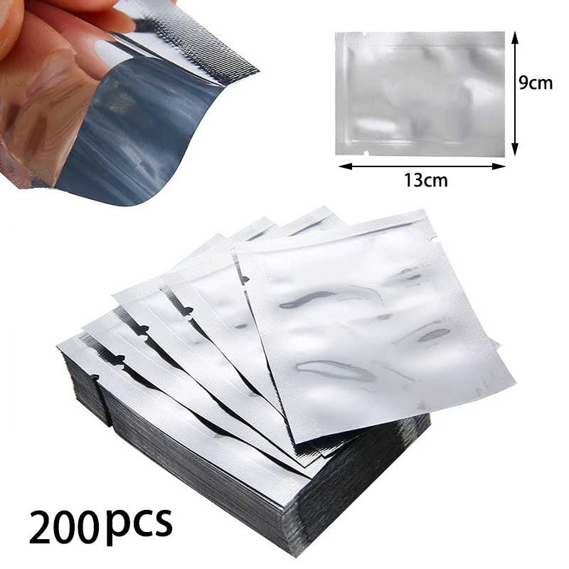 

400Pcs Aluminum Foil Mylar Bags Vacuum Sealer Food Storage Sealing Package Pouch, 200 Pcs 9 X 13cm & 200Pcs 12 X 18cm