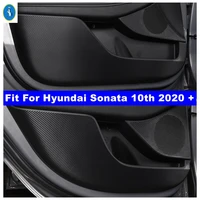 car inner door scratchproof anti kick pad film protective stickers cover fit for hyundai sonata 10th 2020 2022 interior refit