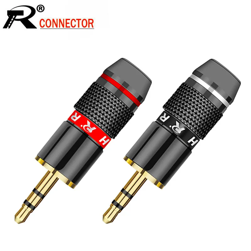 10 шт./лот 3 5 мм полюса стерео штекер для пайки провода разъем 6 кабеля контакта 1/8