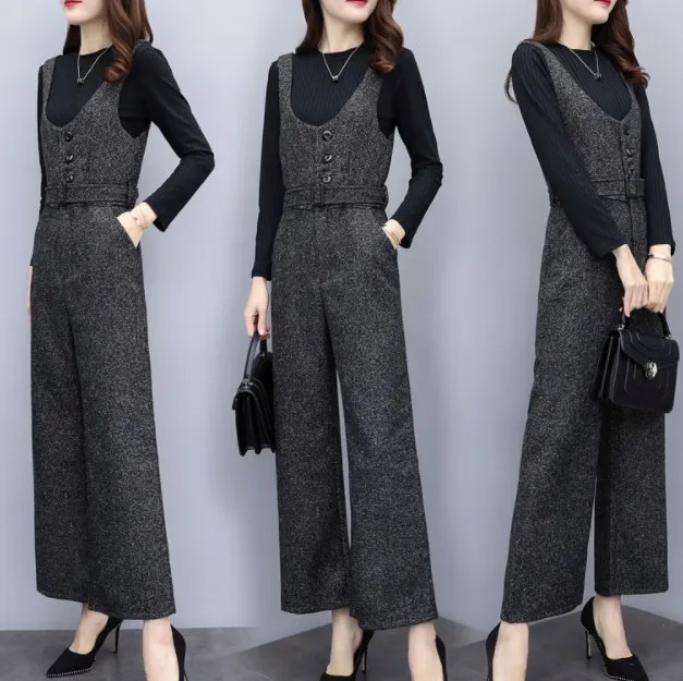 Футболка с длинными рукавами и комбинезон комплект из 2 предметов для женщин