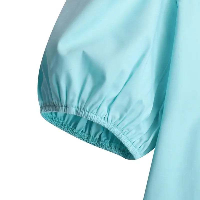 

VONDA 2021 Summer Holiday Women Short Sleeve Mini Dress Casual Puff Sleeve Pleated Party Dresses Loose Bohemian Vestidos Robe