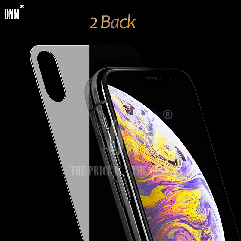 2 шт. защита для задней панели экрана iPhone X заднее закаленное стекло Haptic Touch пленка