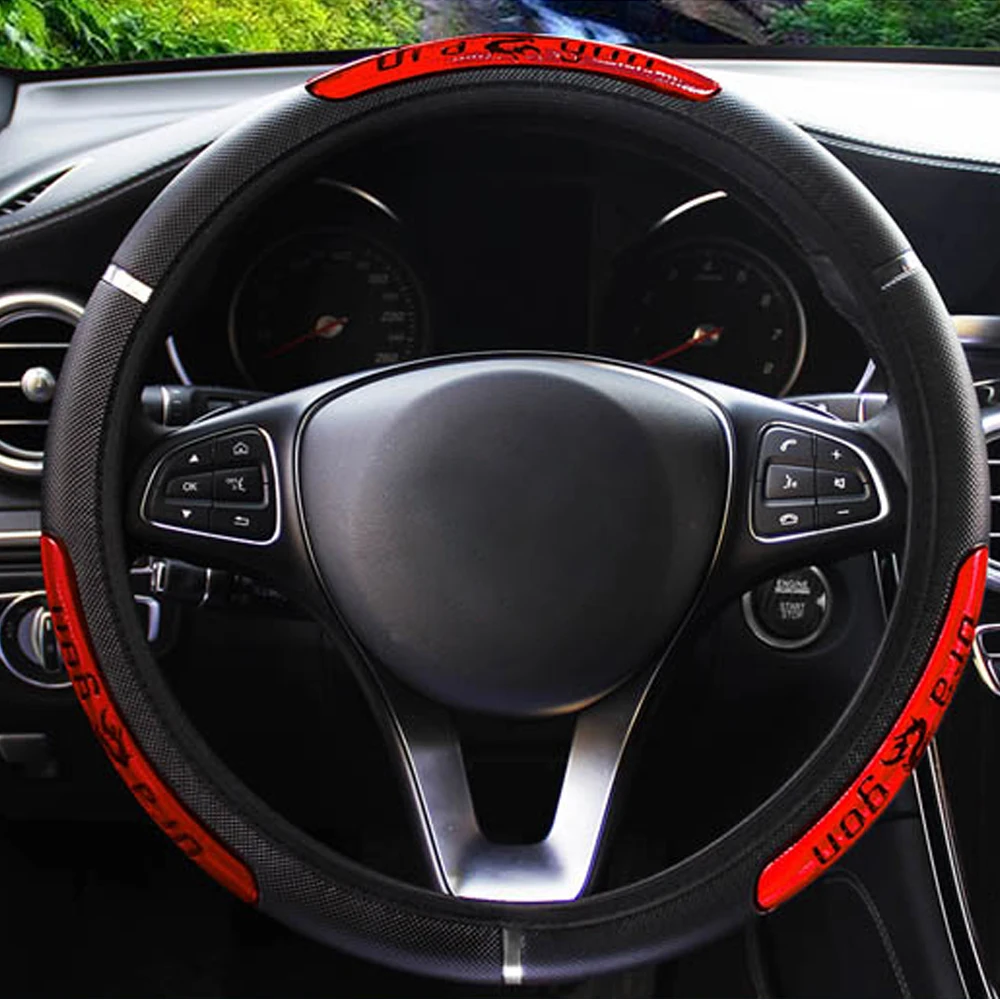 

Muchkey Brand Leather Universal Car Steering-Wheel Cover 36CM-40CM Anti-Slip High Quality Auto Interior Accessories
