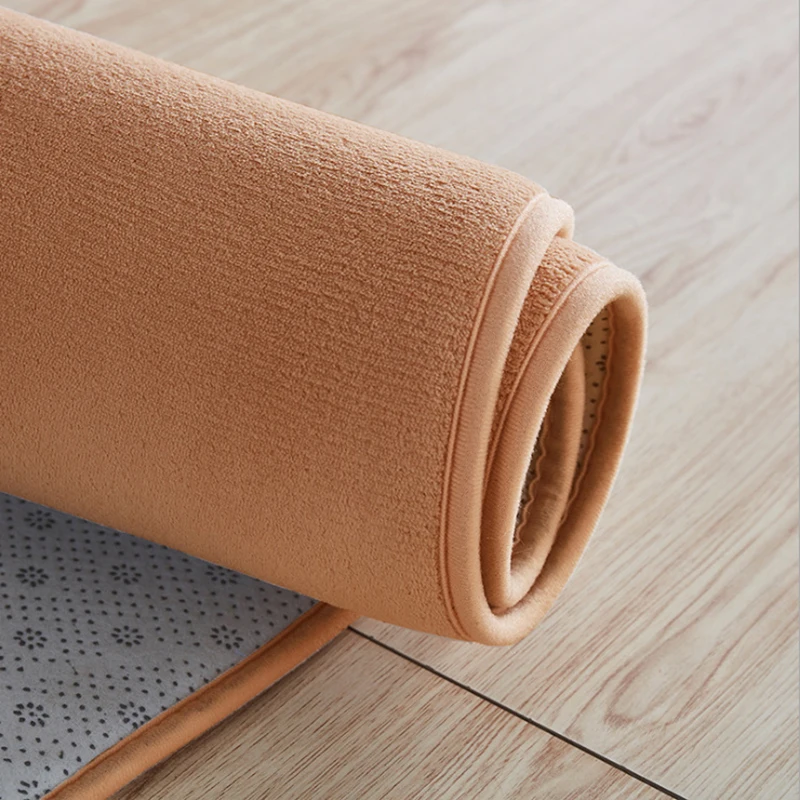 Коралловый флисовый круглый ковер для гостиной коврики журнального столика ног