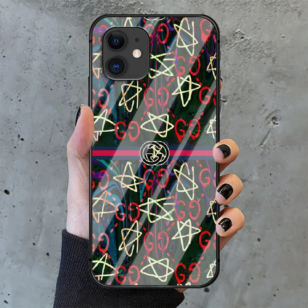 

Italian Luxury Brand Snake Tiger Phone Tempered Glass Case Cover For IPhone 6 6S 7 8 11 12 X Xr Xs Se 2020 Pro Max Plus Mini