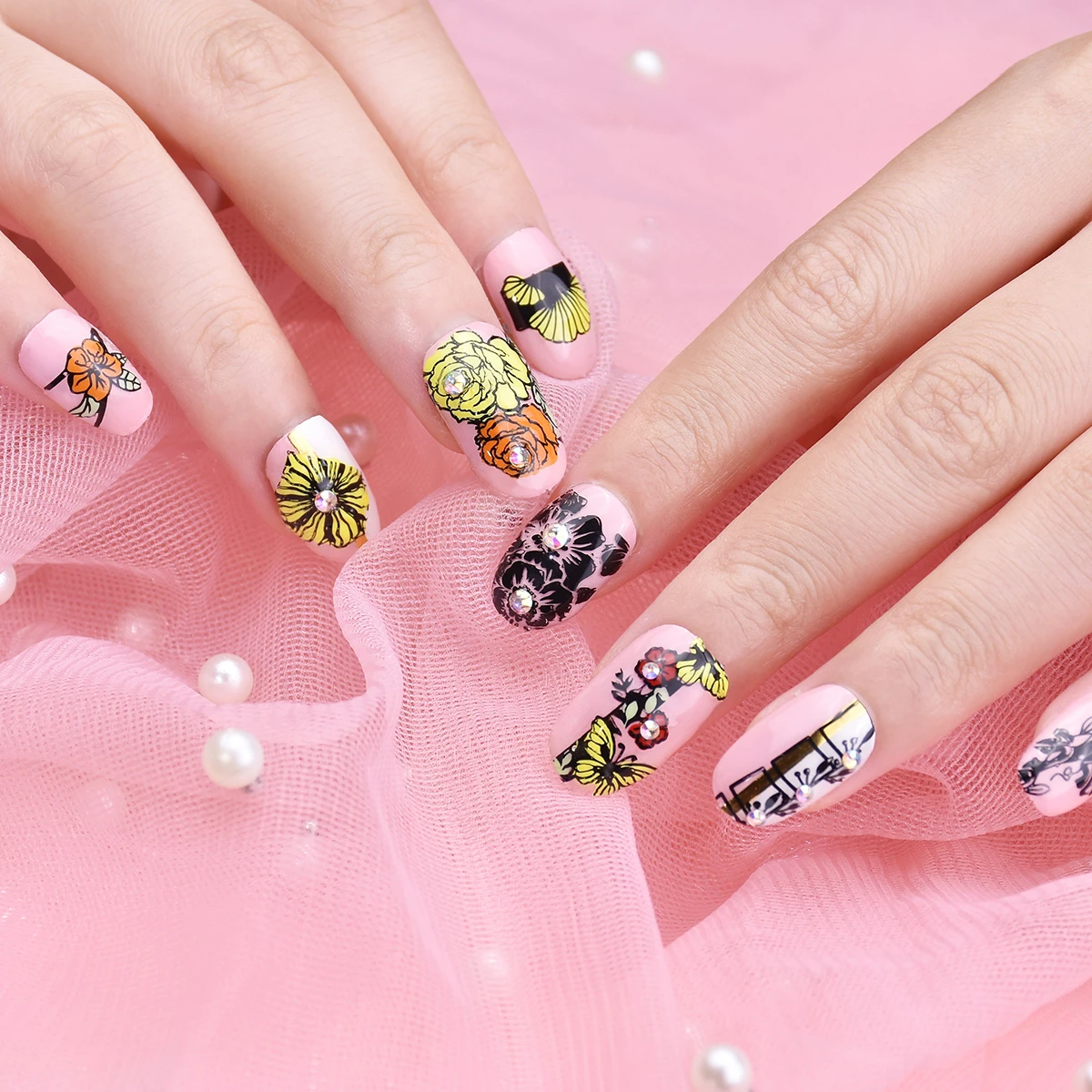 Трафареты для дизайна ногтей sholants 6*12 см геометрические пластины стемпинга