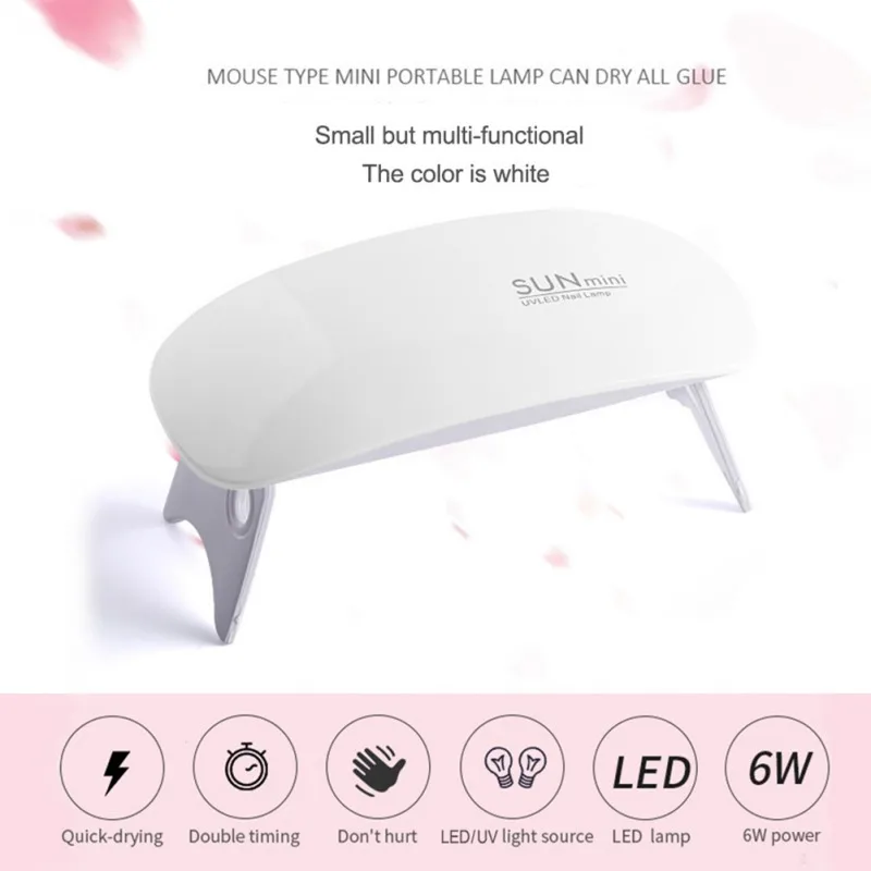 Портативный светодиодный маникюрный гель лампа для ногтей Сушилка мини аппарат