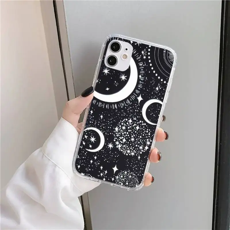 

Sun moon stars Phone Case Transparent soft For iphone 5 5s 5c se 6 6s 7 8 11 12 plus mini x xs xr pro max
