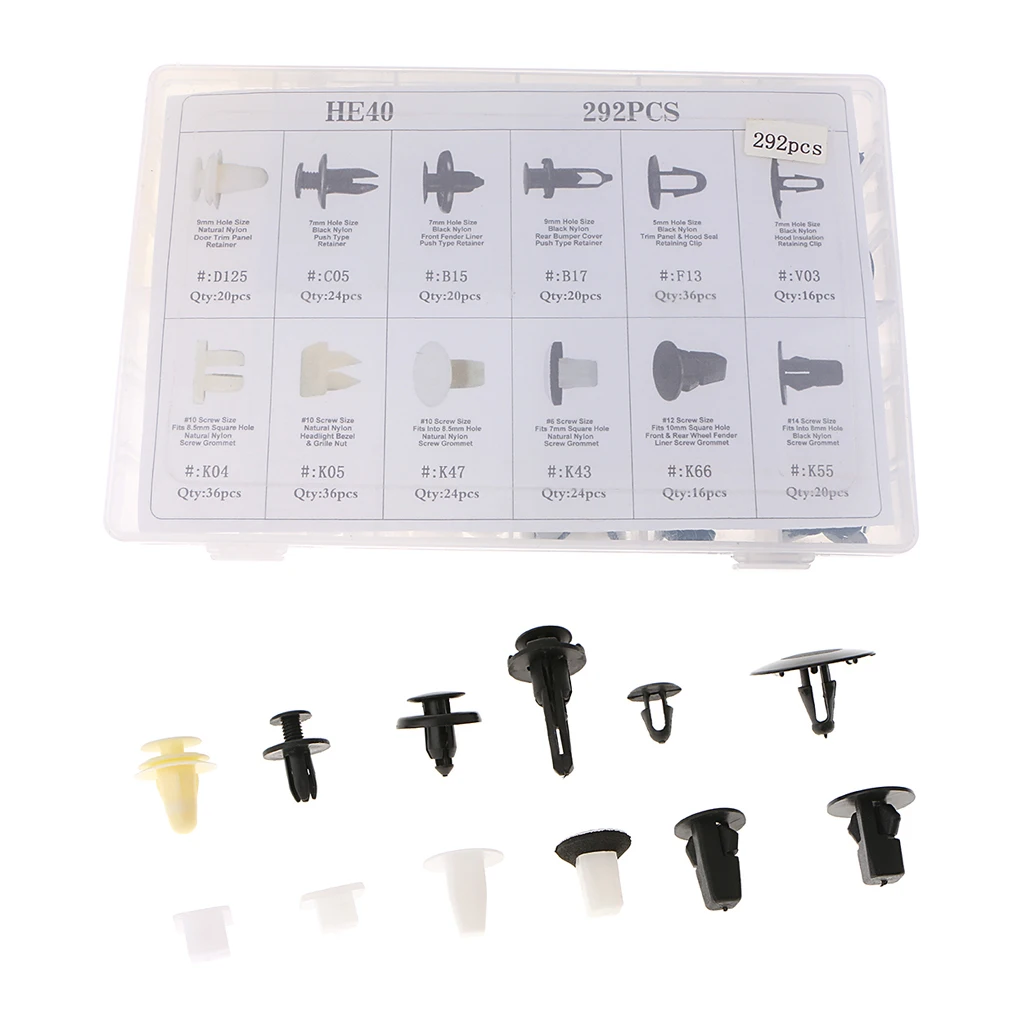 

Фиксаторы заклепок для Toyota Mitsubishi, 12 размеров, 292 шт.