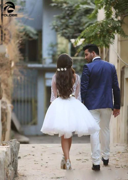 Кружевное короткое свадебное платье с открытой спиной 2020 | Свадьбы и торжества