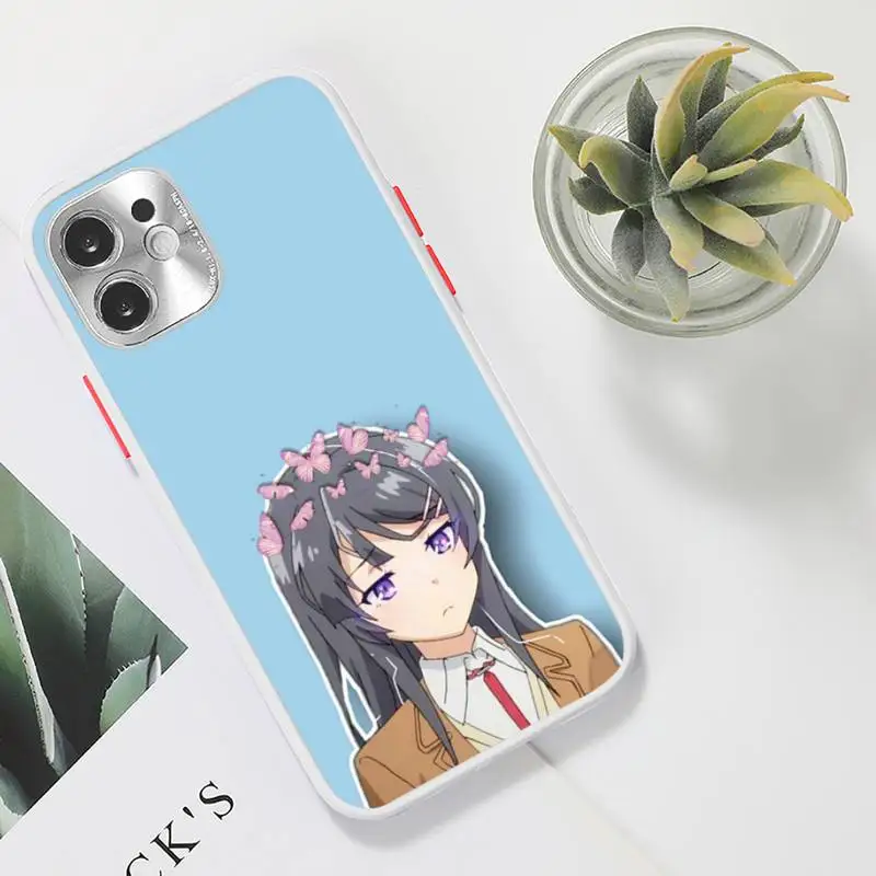 

sakurajima mai Phone Case For iPhone 12 11 Mini Pro XR XS Max 7 8 Plus X Matte transparent White Cover
