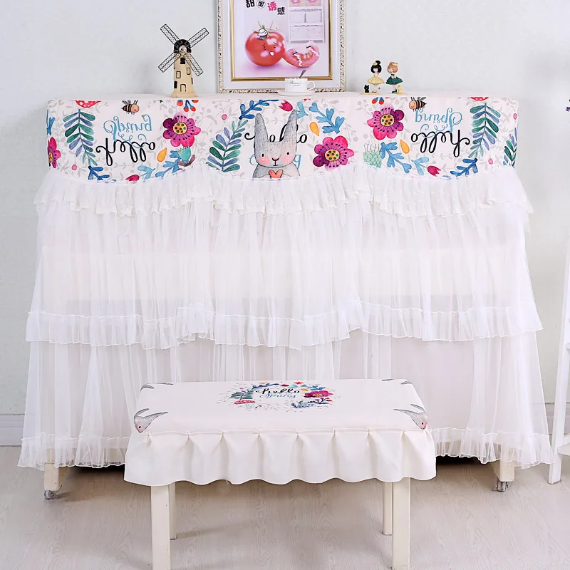 Скандинавский кружевной чехол для пианино с мультяшным принтом полное покрытие