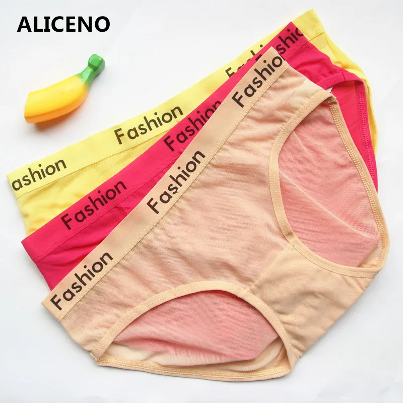 3 шт./компл. пикантные женские прозрачные трусики с буквенным принтом нижнее