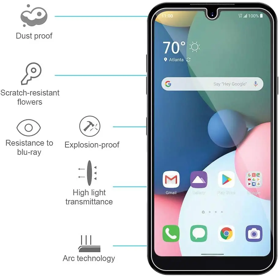 Закаленное стекло для экрана LG K31/Q31/Aristo 5/K8X/Phoenix 5/Reflect/Risio 4/Fortune 3 пленка Tribute Monarch |