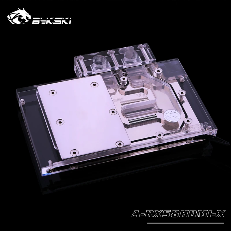 Bykski GPU водный блок для основателей, открытая версия RX580 HDMI Поддержка AURA материнская плата 5v 3pin, 12v 4pin световой порт A-RX58HDMI-X