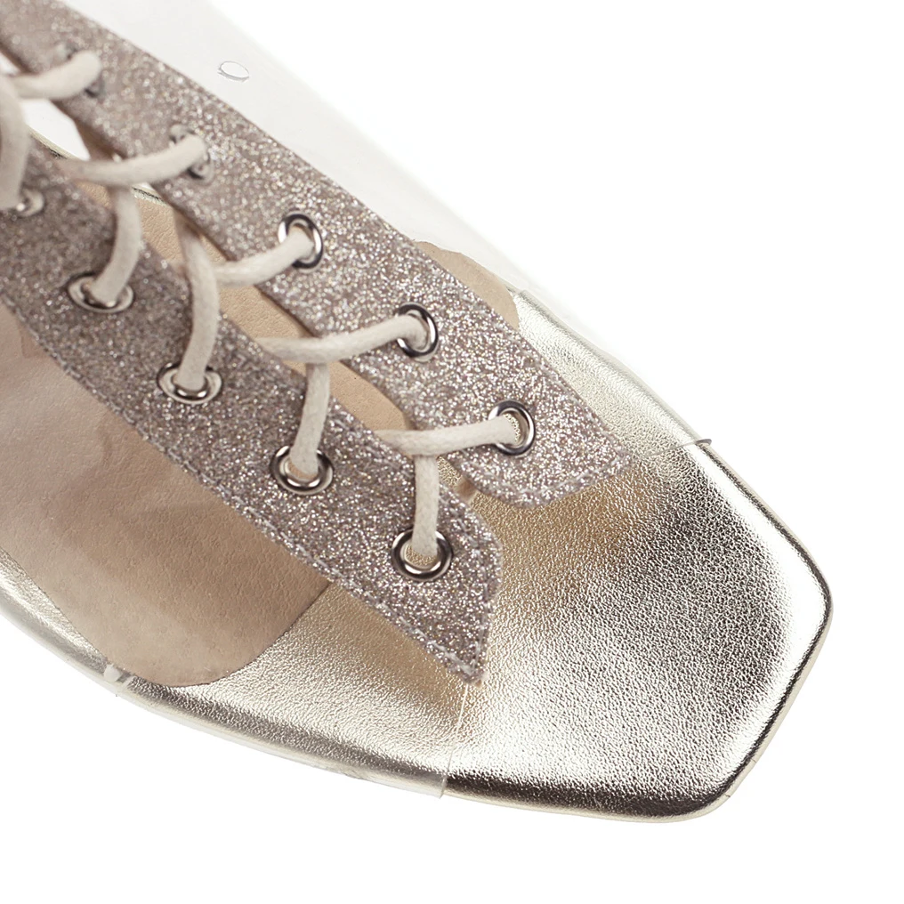 2021 Summer Peep toe Boots Women's shoes Sandals New Sexy Sliver Fashion Chunky heels Ladylike Black Transparent Party shoes