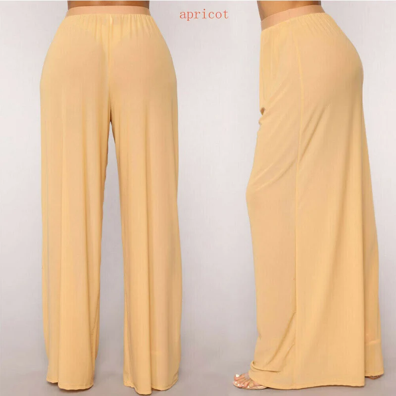 Meihuida женские сексуальные прозрачные сетчатые кружевные широкие длинные брюки с