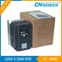vfd inverter 5 5kw frequency converter single phase 220vac input 3 phases output 0hz 500hz variable frequency inverter
