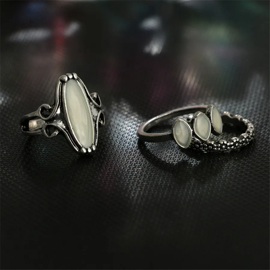RAVIMOUR 12 шт./компл. Bague Femme винтажный большой геометрический набор колец Tortois Knuckle Finger Ring серебристого цвета Бохо украшения в стиле бохо