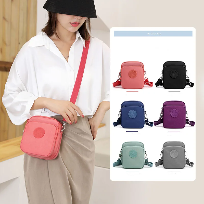 

Fashion Mini Shopping Women Handbags!Colorful Printed Lady Small Nylon Shoulder&Crossbody bags All-match Embossing Flap bags 50