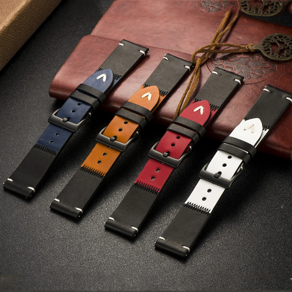 

20 мм/22 мм кожаный ремешок для смарт-часов Samsung Galaxy Watch 3/45 мм/41 мм/Активный 2 шестерни S3 Frontier/S2/спортивный браслет Huawei часы GT/2/2e ремень