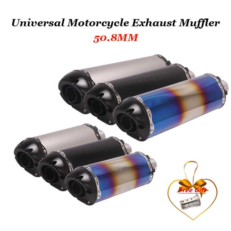 

Slip in 51mm Universal Motorcycle Exhaust Pipe Moto Muffler Removable DB Killer tmax 500 For bmw s1000rr trk 502x z1000sx z900