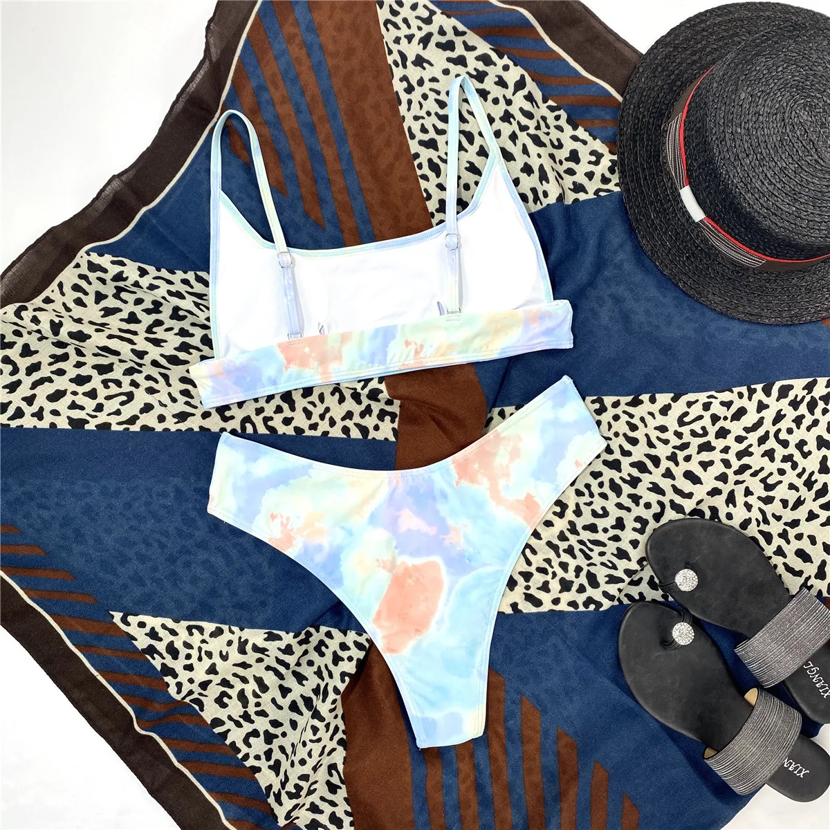 

2021 Women Swimsuit Tie Dye High Waist Bikinis Sexy Push-Up Swimwear Female Brazilian Bikini set Biquini Bathing Suit Beachwear