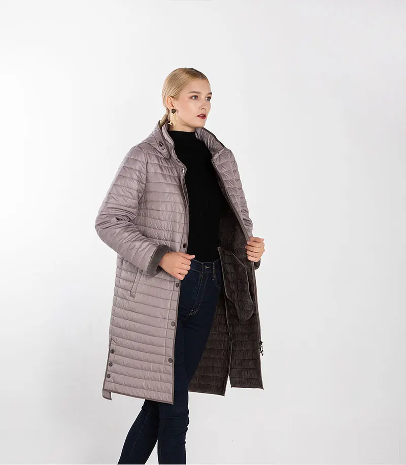MODERN NEW SAGA Autumn Women Coat Warm Long Jacket Parka Femme Long Coat Female Quilted Coat Winter Overcoat Fleece Liner