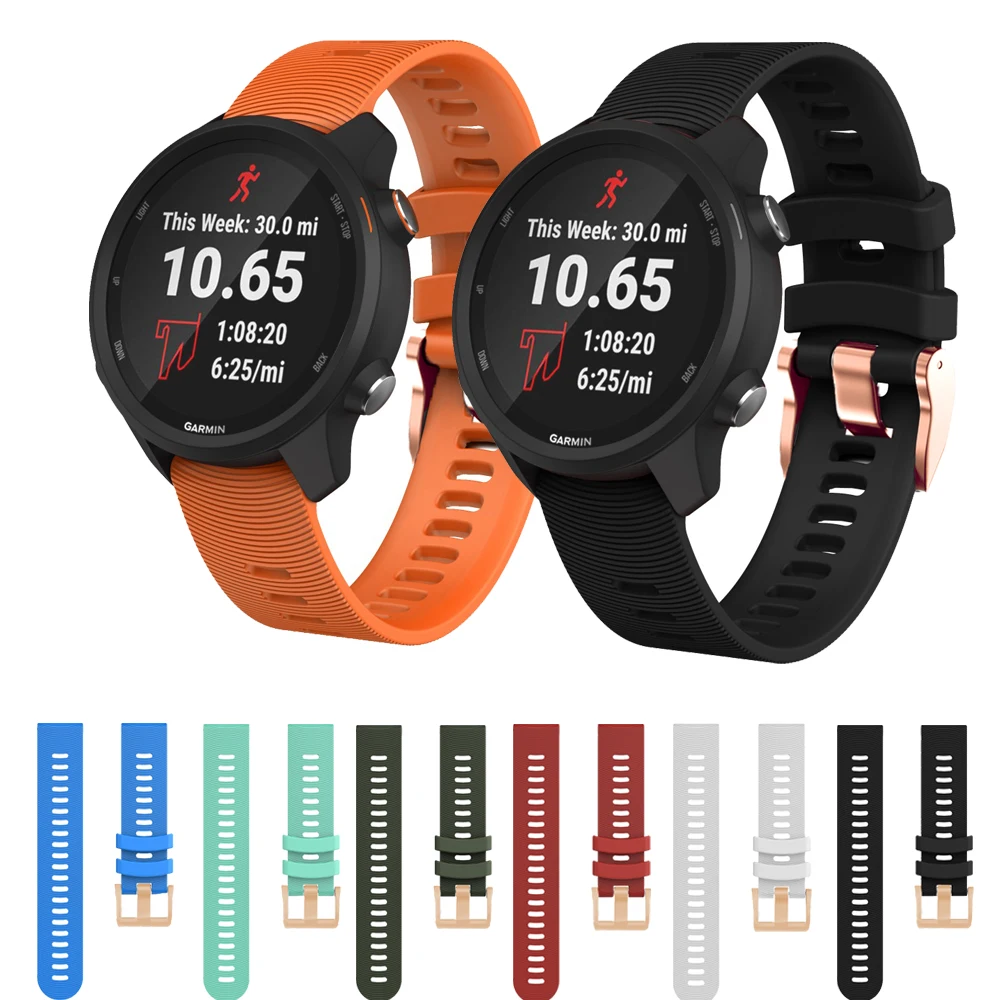 

Ремешок для спортивных часов Garmin Vivoactive HR/vivoactive 3/Forerunner 645 музыка 245 музыка розовое золото пряжка силиконовый умный Браслет