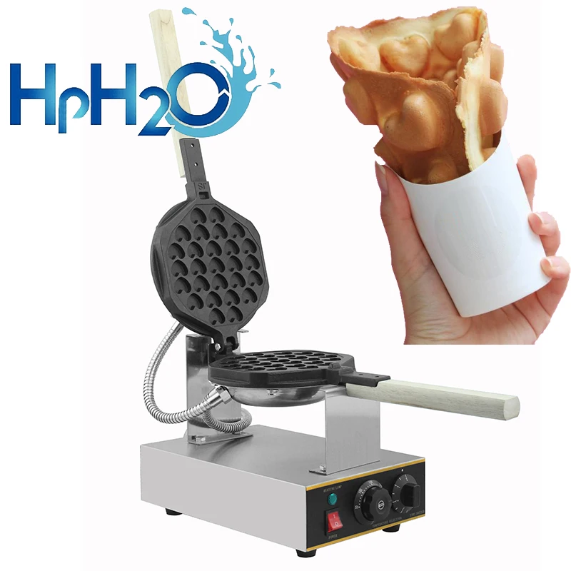 heart bubble waffle Цена по прейскуранту завода коммерческий Электрический 110 В 220 В с антипригарным пузырьковым яйцом вафельница машина eggettes bubble puff торт печь - Цвет: heart bubble waffle