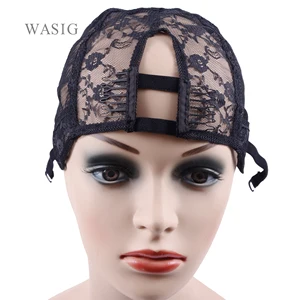 1 шт., размер SML-средняя U-образная часть, плетеная шапочка для парика (2 зажима), внутренняя основа для парика, наращивание волос, уток, сделай сам, черный цвет