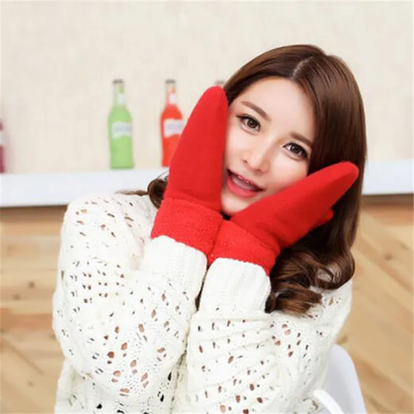 Женские шерстяные перчатки с китайским узлом теплые однотонные 4 цветов для зимы