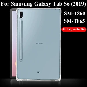 Чехол для планшета Samsung Galaxy Tab S6, 2019, 10,5, силиконовый мягкий чехол, подушка безопасности из ТПУ, прозрачная защитная сумка для SM-T860T865
