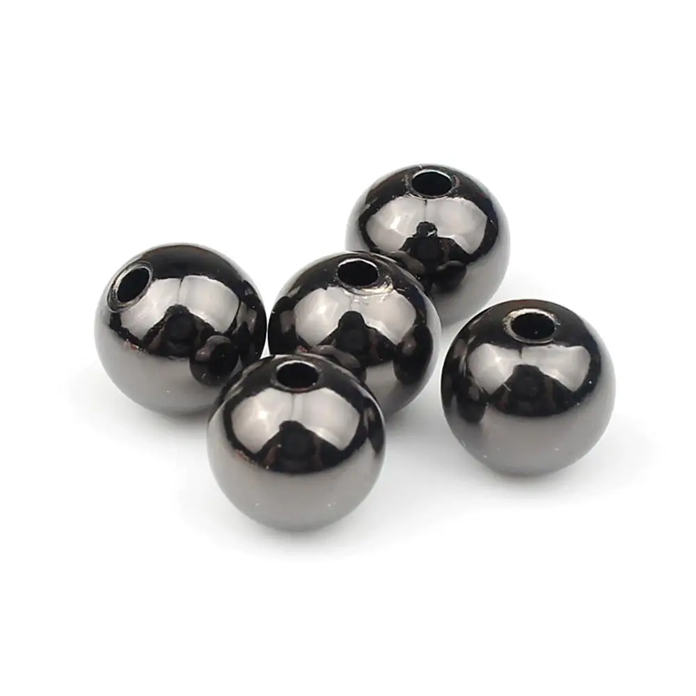 Круглые металлические медные бусины-спейсеры белый black rose золота свободные бусины для DIY ювелирных изделий браслет ожерелье ювилирные изделия фурнитура 3/4/5/6/8 мм - Цвет: Black