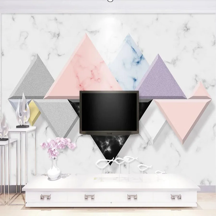 

Milofi custom 3D wallpaper mural 3D stereo Nordic modern minimalist stone pattern geometric background wall decoration wallpaper
